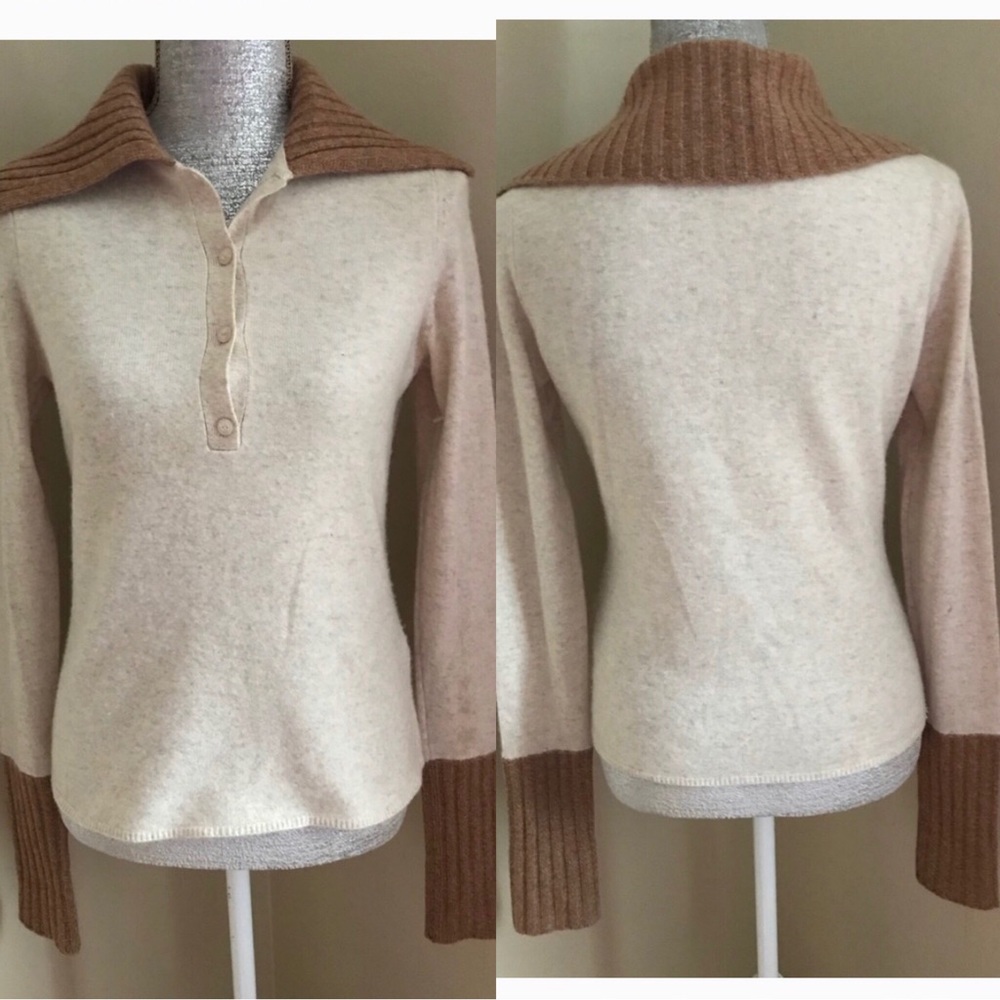Magaschoni Cashmere sweater camel and cream